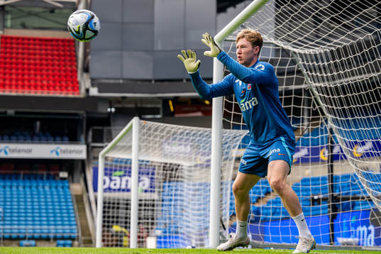 Goalkeeper Mathias Dyngeland of the Norwegian national