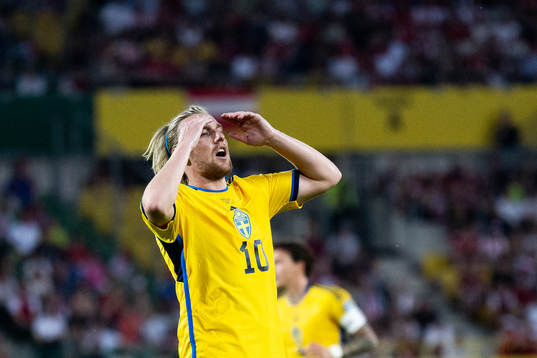 Emil Forsberg of Sweden looks dejected