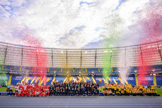 Winning teams of the team athletics