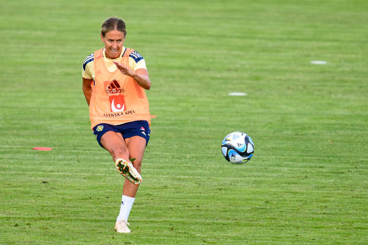 Emma Kullberg at a training session with the Swedish