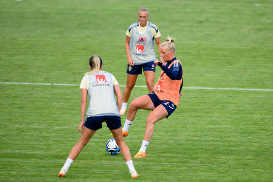 Stina Blackstenius at a training session with the Swedish