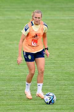 Magdalena Eriksson at a training session with the Swedish
