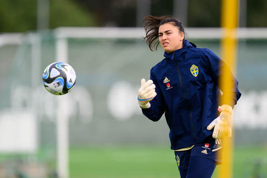 Goalkeeper Zećira Musovic at a training session with the