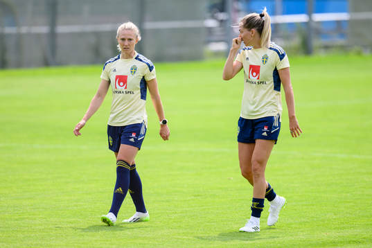 Rebecka Blomqvist at a training session with the Swedish