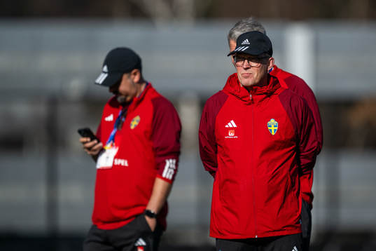 Goalkeeper coach Leif Troedsson of the Swedish women's