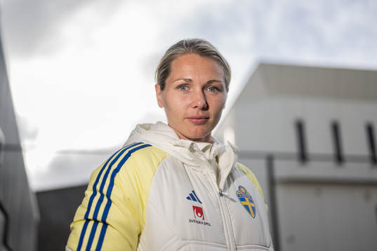 Goalkeeper Jennifer Falk of the Swedish women's national