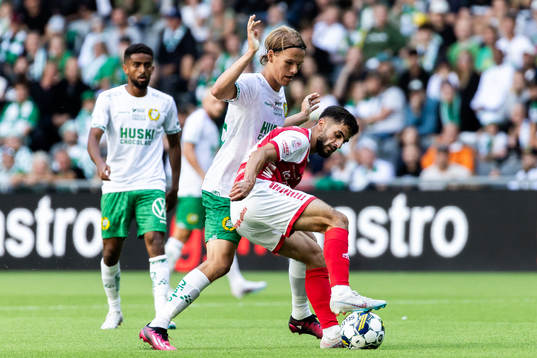 Hammarbys Markus Karlsson och Kalmars Noah Shamoun