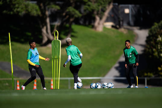 Refiloe Jane (right) of the South African women's national