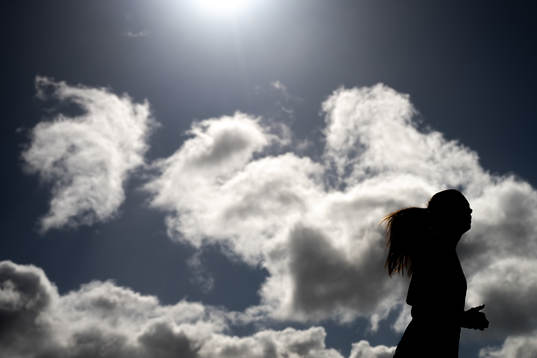 The silhouette of Ingrid Syrstad Engen of the Norwegian