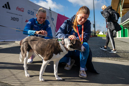 Frida Maanum and Maren Mjelde of the Norwegian women’s
