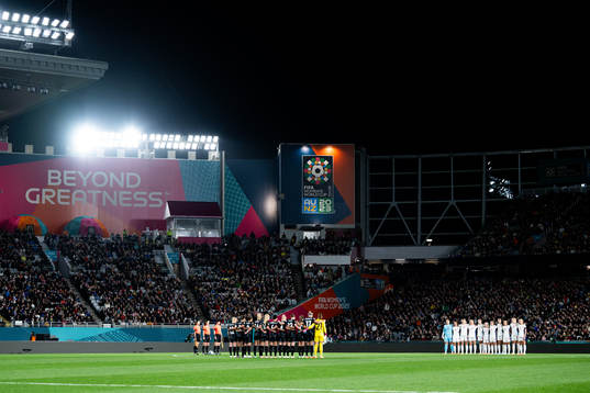 Players of of New Zealand and Norway