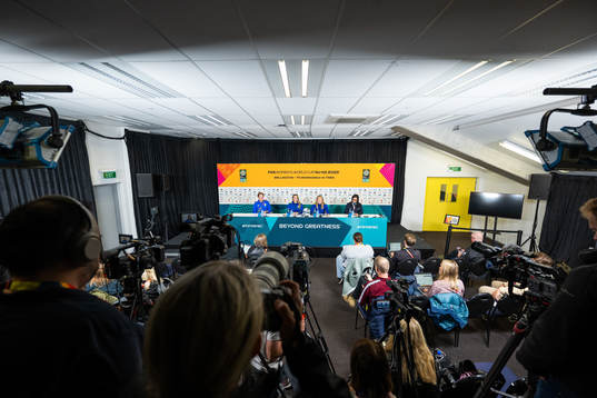 Press officer Fredrik Madestam, Kosovare Asllani and