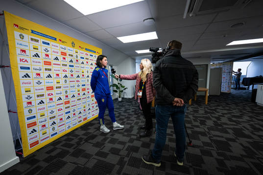 Goalkeeper Zecira Musovic of the Swedish women's national