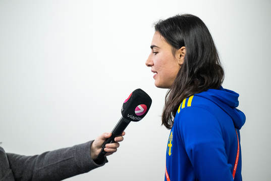 Goalkeeper Zecira Musovic of the Swedish women's national