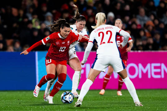 Ramona Bachmann of Switzerland and Maren Mjelde of Norway