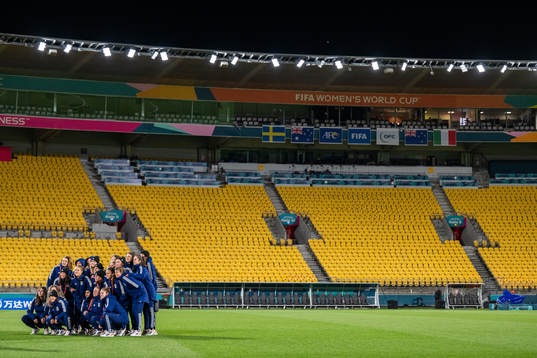 Players of the Italian women's national football team at a