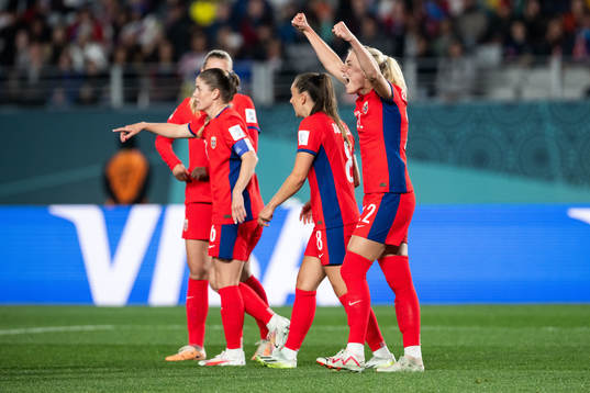 Sophie Román Haug of Norway celebrates