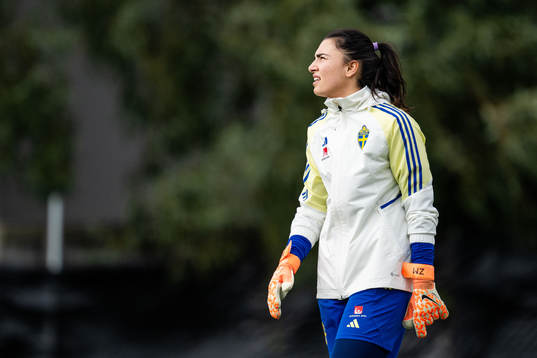 Goalkeeper Zecira Musovic of the Swedish women's national