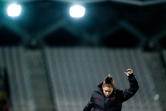 Alex Morgan at a training session with the women's national