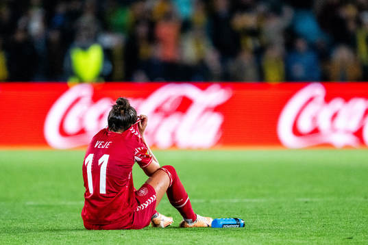 Katrine Veje of Denmark looks dejected