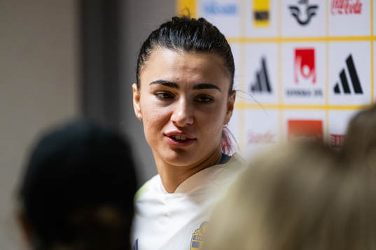 Goalkeeper Zecira Musovic of the Swedish women's national