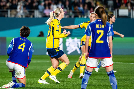 Amanda Ilestedt of Sweden celebrates