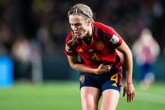 Irene Paredes of Spain in pain
