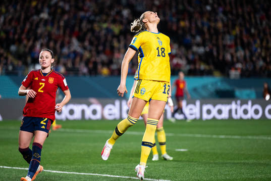 Fridolina Rolfö of Sweden looks dejected