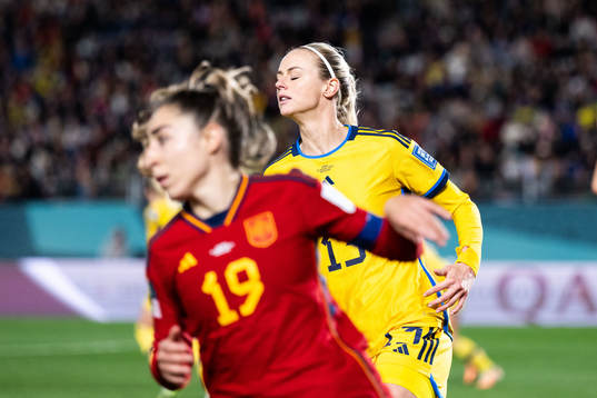 Amanda Ilestedt of Sweden looks dejected