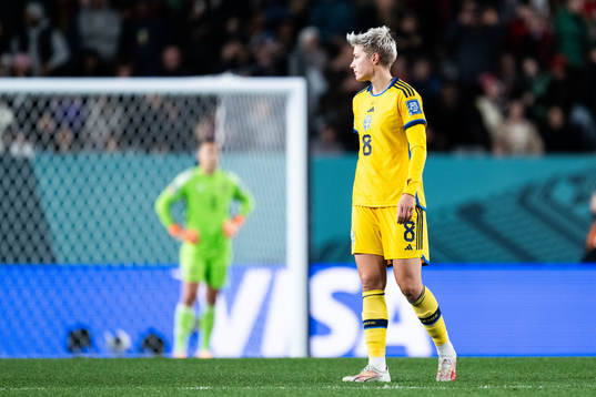 Lina Hurtig of Sweden looks dejected