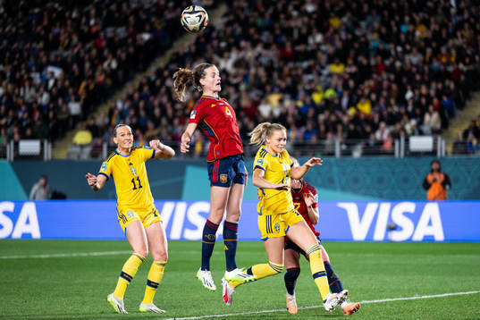 Stina Blackstenius and Fridolina Rolfö of Sweden against