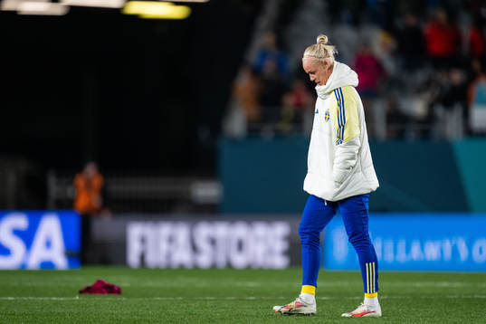 Caroline Seger of Sweden looks dejected