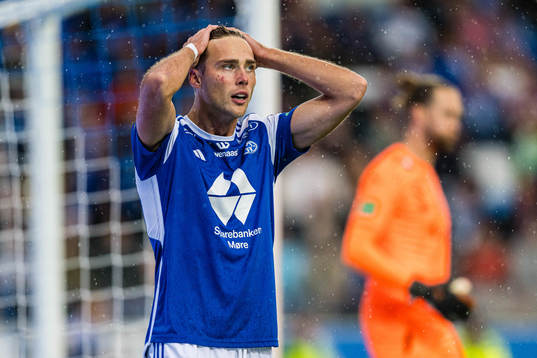 Magnus Grødem of Molde looks dejected