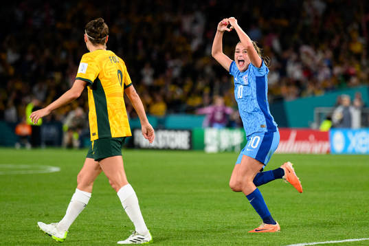 Ella Toone of England celebrates