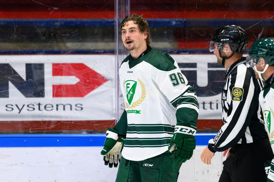 Färjestads David Tomasek reagerar