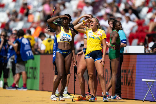 Khaddi Sagnia, Maja Åskag and Tilde Johansson of Sweden