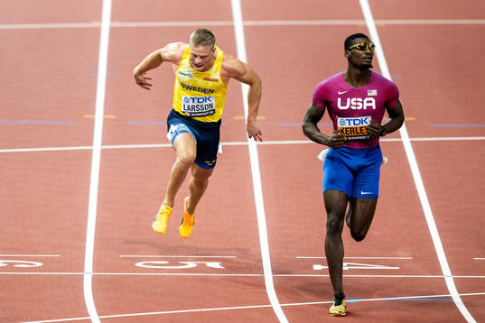 Henrik Larsson of Sweden and Fred Kerley of USA
