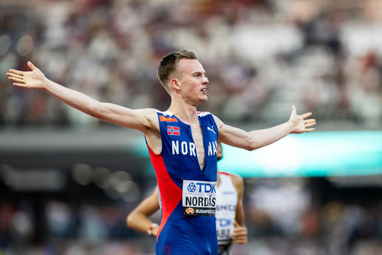 Narve Gilje Nordås of Norway celebrates