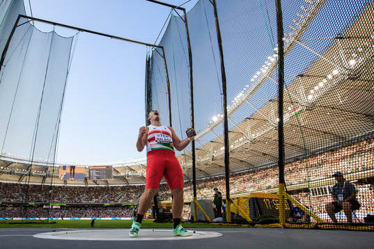 Bence Halasz of Hungary celebrates when competing in