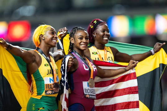 Shelly-Ann Fraser-Pryce of Jamaica, Sha'Carri Richardson of