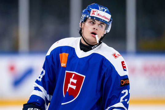Alex Ciernik of Slovakia looks dejected