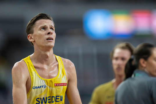 Andreas Almgren of Sweden looks dejected