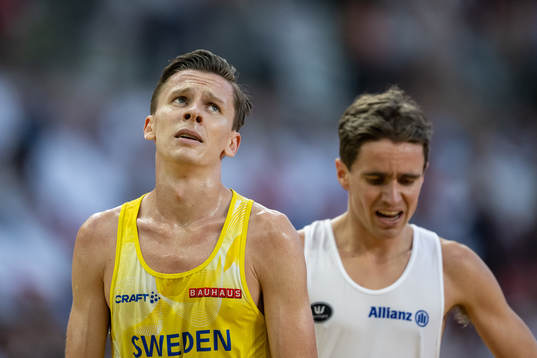 Andreas Almgren of Sweden looks dejected