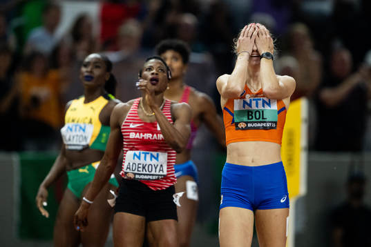 Femke Bol of the Netherlands celebrates