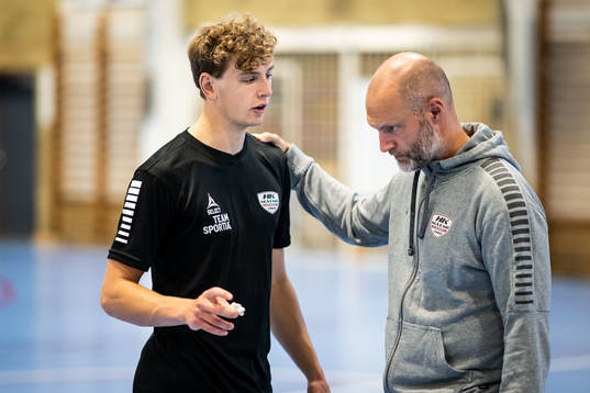 Hampus Krook och tränare Björn Sätherström