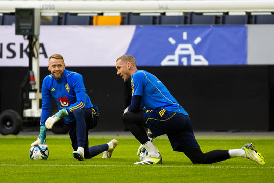 Robin Olsen and Viktor Johansson of Sweden
