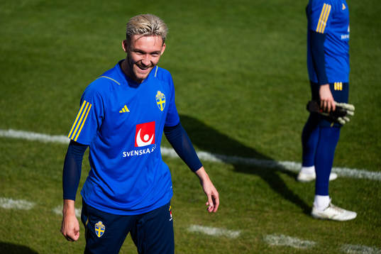 Goalkeeper Noel Törnqvist of the Swedish under-21 national
