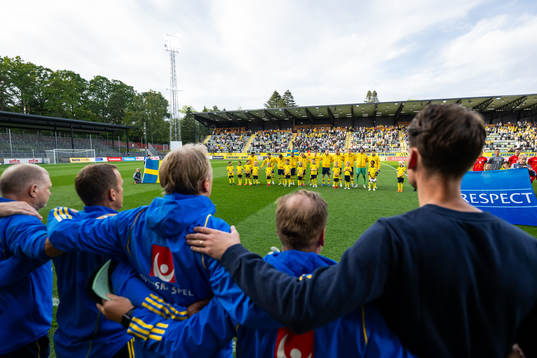 Players and staff of Sweden