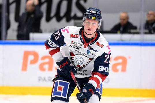 Linköpings Filip Bystedt innan ishockeymatchen i SHL