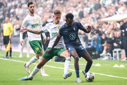 Hammarbys Fredrik Hammar och Malmö FFs Taha Ali